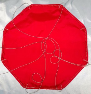 12" Red Rip-stop Nylon Parachute 